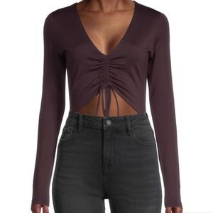 Susana Monaco | Cabernet drawstring cutout bodysuit